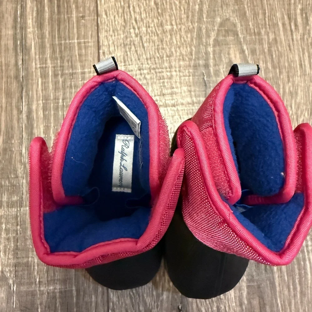 Ralph Lauren Active Pink Nylon Albirta EZ baby boots size 2